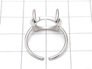 [Video]Silver925 Ring Frame (Prong Setting) Horizontal Oval 14x10mm Rhodium Plated Free Size 1pc