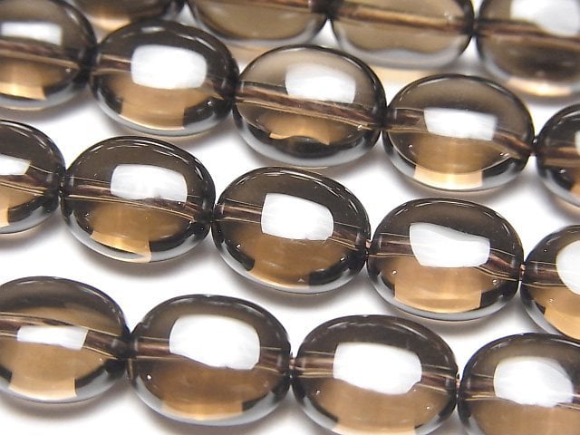 Oval, Smoky Quartz Gemstone Beads