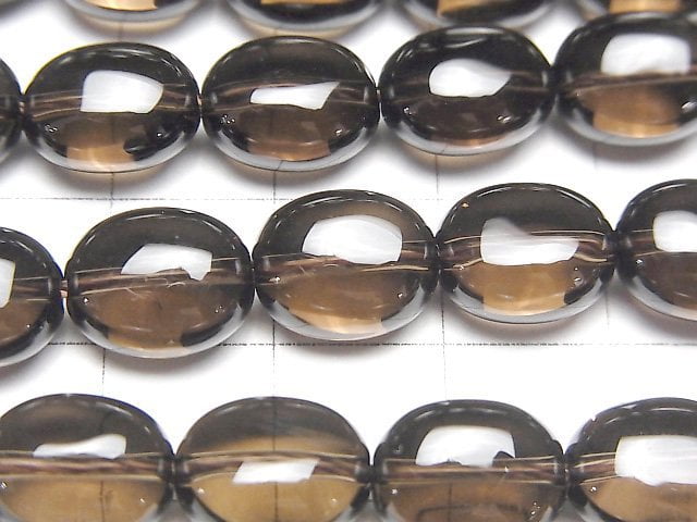 [Video]High Quality Smoky Quartz AAA Oval 11x9mm half or 1strand beads (aprx.15inch/38cm)