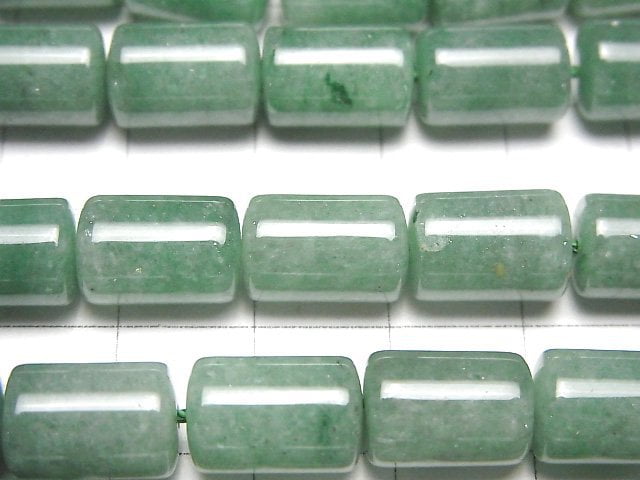 [Video]Green Aventurine Tube 12x8x8mm 1strand beads (aprx.16inch/39cm)