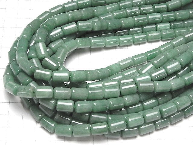 [Video]Green Aventurine Tube 12x8x8mm 1strand beads (aprx.16inch/39cm)