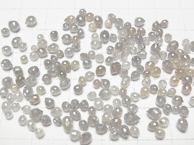 [Video] Light Gray Diamond AAA Drop Faceted Briolette 5pcs