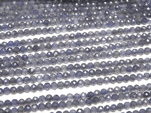 [Video]High Quality! Iolite AAA- Faceted Round 3mm 1strand beads (aprx.12inch/30cm)