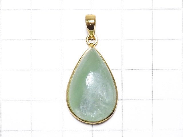 [Video][One of a kind] Mint Green Mica Pendant 18KGP NO.17