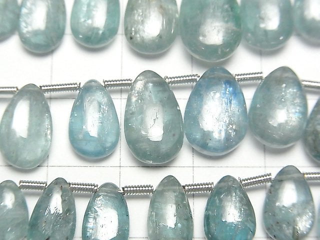 [Video]High Quality Sky Kyanite AA Pear shape (Smooth) half or 1strand beads (aprx.7inch/19cm)