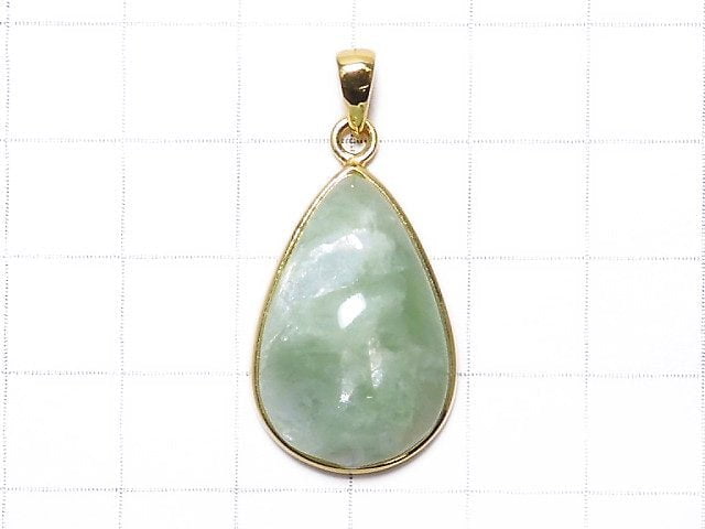 [Video][One of a kind] Mint Green Mica Pendant 18KGP NO.21