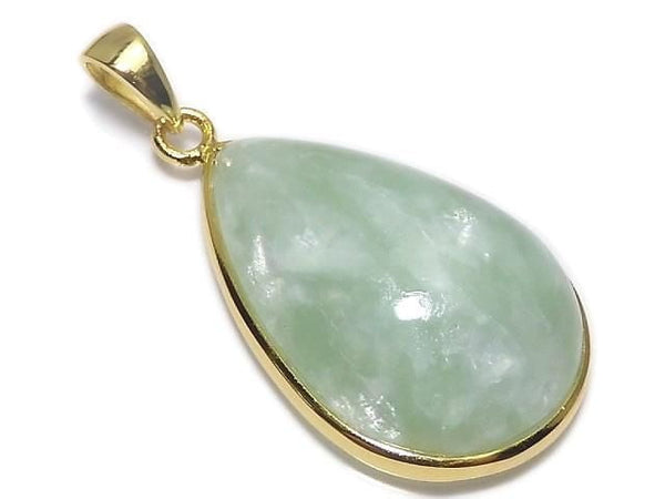 [Video][One of a kind] Mint Green Mica Pendant 18KGP NO.22