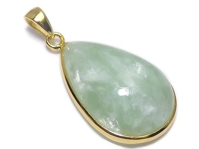 [Video][One of a kind] Mint Green Mica Pendant 18KGP NO.22