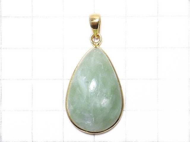 [Video][One of a kind] Mint Green Mica Pendant 18KGP NO.22