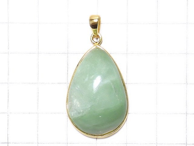 [Video][One of a kind] Mint Green Mica Pendant 18KGP NO.27