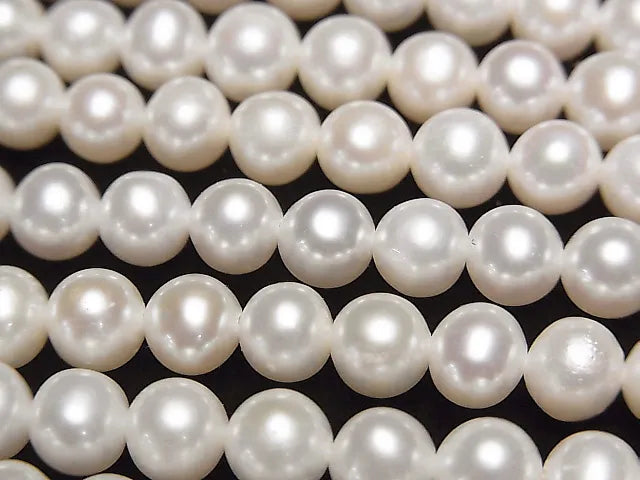 [Video]Fresh Water Pearl AAA- Potato 6mm White 1strand beads (aprx.14inch/35cm)