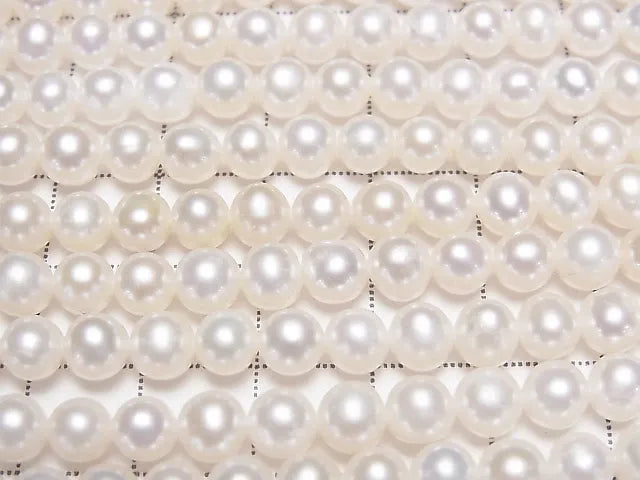 [Video]Fresh Water Pearl AAA- Potato 6mm White 1strand beads (aprx.14inch/35cm)