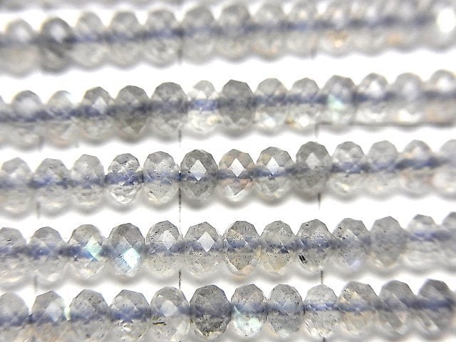 [Video]High Quality! Labradorite AAA- Faceted Button Rondelle 4x4x2mm 1strand beads (aprx.15inch/36cm)
