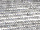 [Video]High Quality! Labradorite AAA- Faceted Button Rondelle 4x4x2mm 1strand beads (aprx.15inch/36cm)