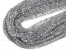 [Video]High Quality! Labradorite AAA- Faceted Button Rondelle 4x4x2mm 1strand beads (aprx.15inch/36cm)