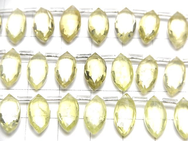 [Video]High Quality Lemon Quartz AA++ Marquise Faceted Briolette half or 1strand (14pcs )