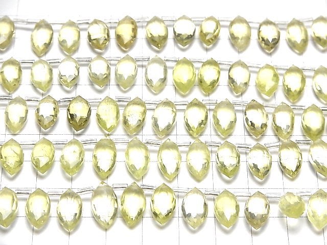 [Video]High Quality Lemon Quartz AA++ Marquise Faceted Briolette half or 1strand (14pcs )