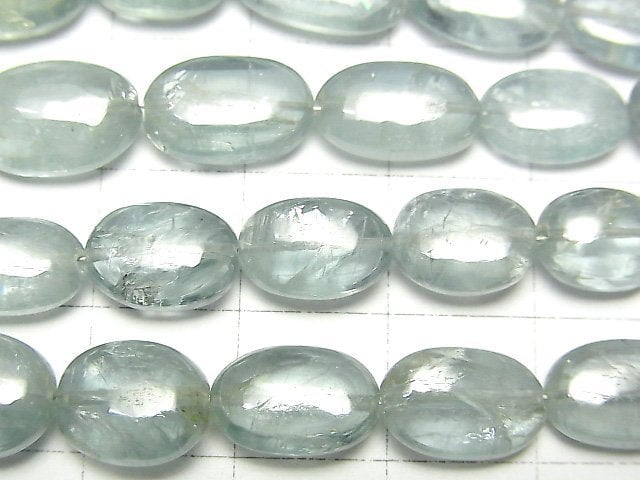 [Video]High Quality Sky Kyanite AA++ Oval 1strand beads (aprx.7inch/18cm)