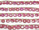 [Video] Ruby (Pink Sapphire) AA++ Chestnut Faceted Briolette half or 1strand beads (aprx.7inch/17cm)