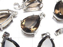 [Video]High Quality Smoky Quartz AAA Pear shape Faceted Pendant 18x13mm Silver925 1pc