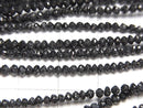 [Video] Black Diamond AAA- Faceted Button Rondelle half or 1strand beads (aprx.14inch/34cm)