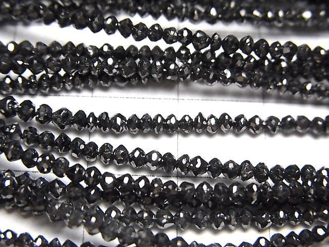 [Video] Black Diamond AAA Faceted Button Roundel half or 1strand beads (aprx.13inch/32cm)