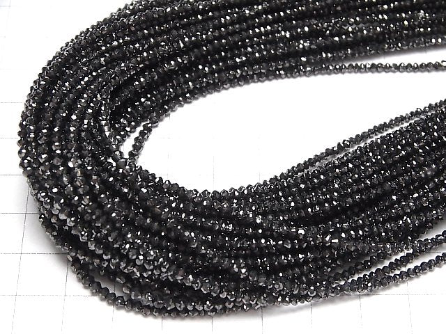 [Video] Black Diamond AAA Faceted Button Roundel half or 1strand beads (aprx.13inch/32cm)