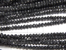 [Video] Black Diamond AAA Faceted Button Rondelle half or 1strand beads (aprx.14inch/34cm)