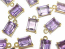 Amethyst, Bezel Setting, Rectangle Gemstone Beads