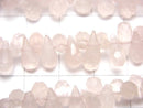 [Video]Rose Quartz AA++ Drop Faceted Briolette 1strand beads (aprx.6inch/15cm)