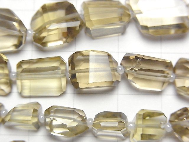 [Video]High Quality Smoky Quartz AAA Faceted Nugget [Light-Yellow] half or 1strand beads (aprx.13inch/32cm)