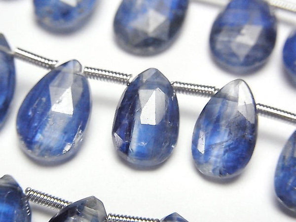 Faceted Briolette, Kyanite, Pear Shape Gemstone Beads