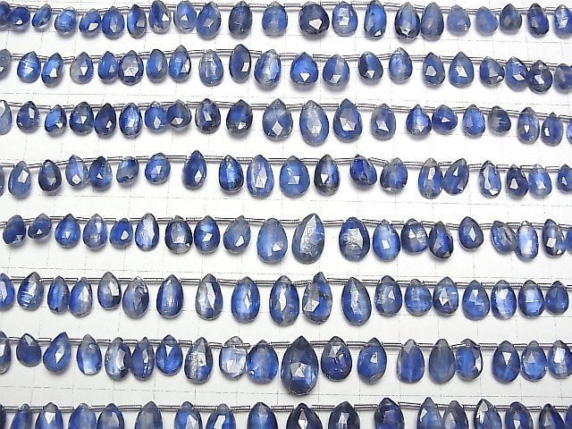 [Video]High Quality Kyanite AA++ Pear shape Faceted Briolette half or 1strand beads (aprx.7inch/18cm)