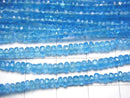 [Video]High Quality Neon Blue Apatite AAA Faceted Button Rondelle half or 1strand beads (aprx.15inch/38cm)