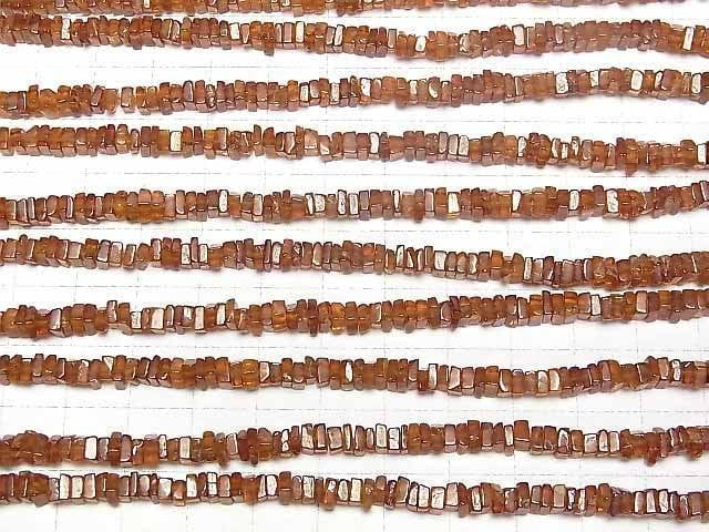 [Video] Hessonite Garnet AA+ Square Rondelle (Disc) 1strand beads (aprx.15inch/38cm)