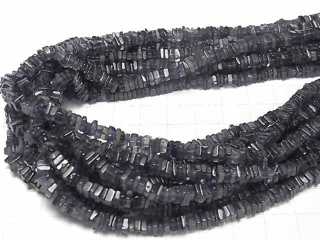 [Video]Iolite AA+ Square Rondelle (Disc) 1strand beads (aprx.15inch/38cm)