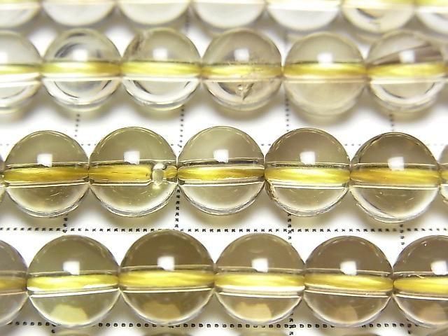 [Video]Lemon x Smoky Quartz AAA Round 8mm half or 1strand beads (aprx.15inch/38cm)