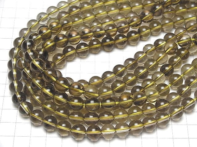 [Video]Lemon x Smoky Quartz AAA Round 10mm 1strand beads (aprx.15inch/38cm)