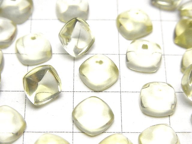 [Video]High Quality Lemon Quartz AAA Sugarloaf Cut 8x8mm 2pcs