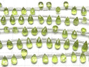 [Video]High Quality Peridot AAA Drop Faceted Briolette half or 1strand beads (aprx.7inch/17cm)
