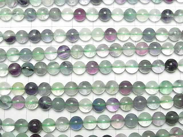 [Video] Multicolor Fluorite AA++ Round 6mm 1strand beads (aprx.15inch/37cm)