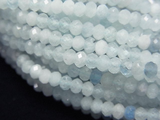 Aquamarine, Roundel Gemstone Beads