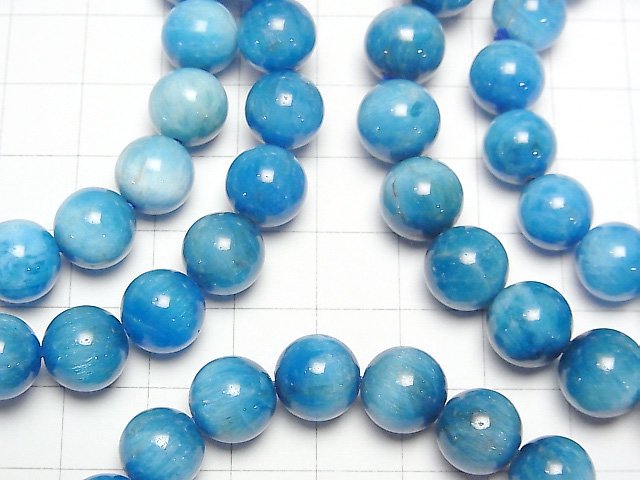 [Video] Madagascar Blue Apatite AA++ Round 10mm Bracelet