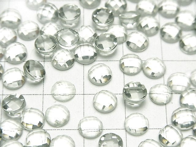 [Video] High Quality Green Amethyst AAA Round Faceted Cabochon 6x6mm 5pcs