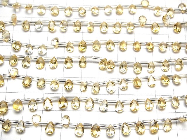 [Video]High Quality Citrine AAA Pear shape Faceted 7x5mm 1strand (18pcs )