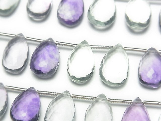 Faceted Briolette, Fluorite, Pear Shape Gemstone Beads