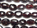 [Video]High Quality Mozambique Garnet AA+ Faceted Oval 1strand beads (aprx.15inch/38cm)