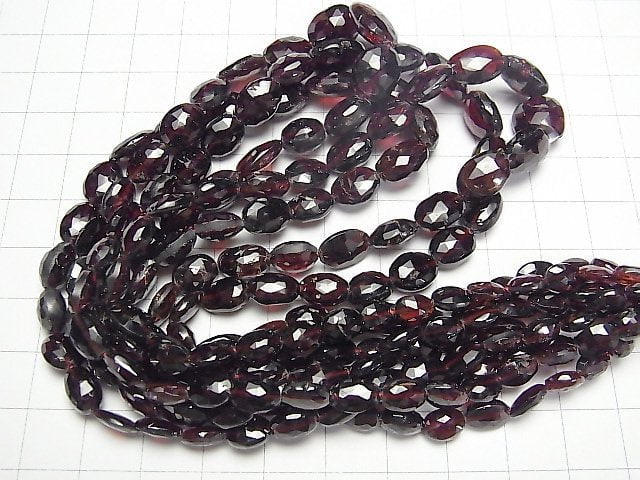 [Video]High Quality Mozambique Garnet AA+ Faceted Oval 1strand beads (aprx.15inch/38cm)