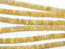 [Video]High Quality Ethiopian Opal AAA- Faceted Button Rondelle half or 1strand beads (aprx.16inch/40cm)