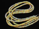 [Video]High Quality Ethiopian Opal AAA- Faceted Button Rondelle half or 1strand beads (aprx.16inch/40cm)